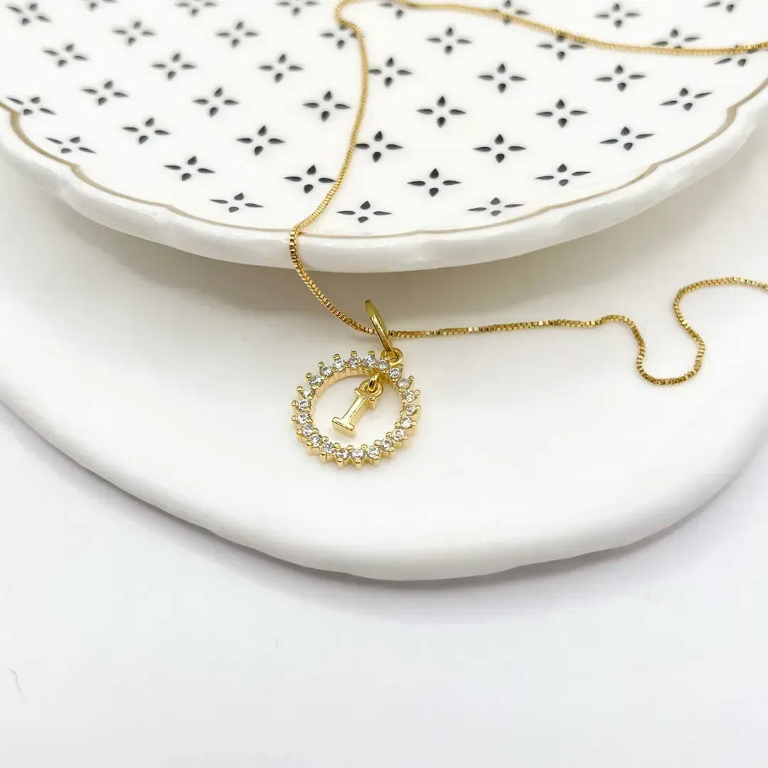 COLAR MANDALA CRISTAL COM PINGENTE DE LETRA - I