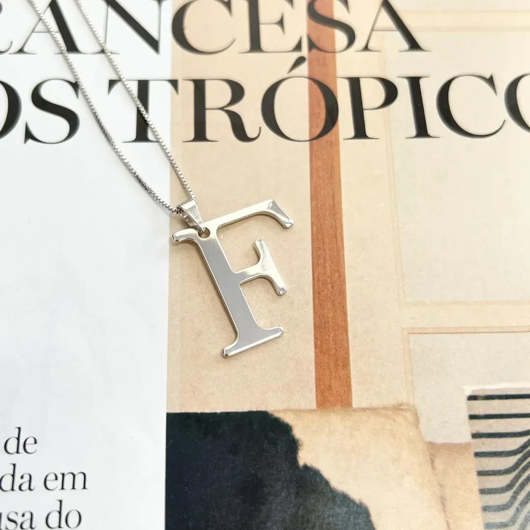 COLAR PINGENTE LETRA 3CM - F