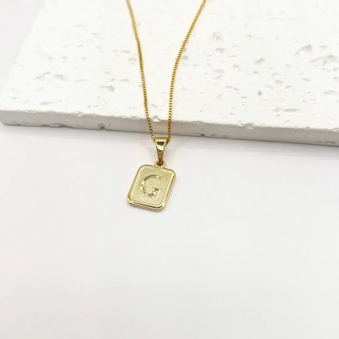 COLAR PINGENTE MINI 1X1 MEDALHA DE LETRA - G