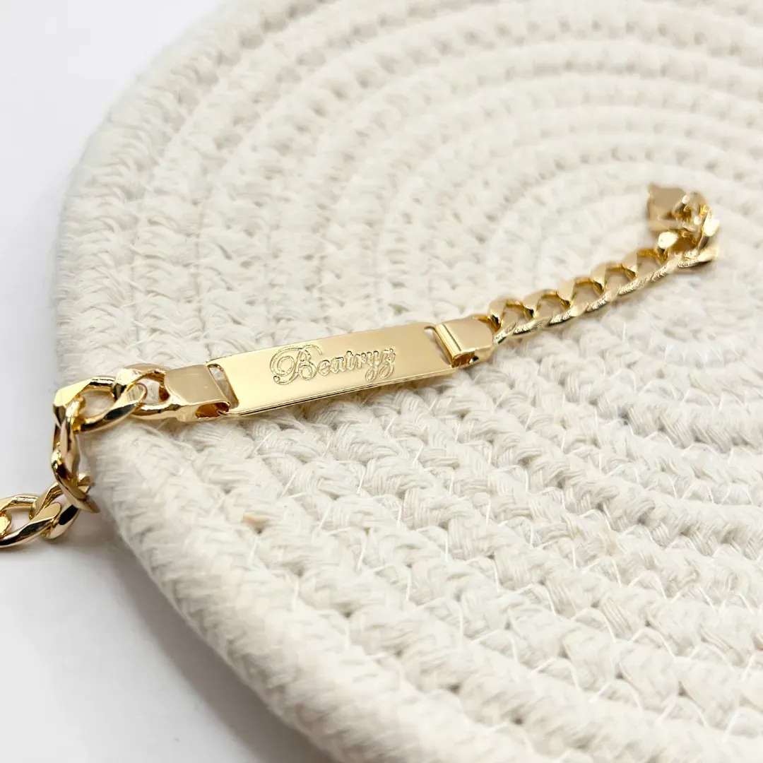PULSEIRA DE CHAPA COM ELO GRUMET NOME - BEATRYZ