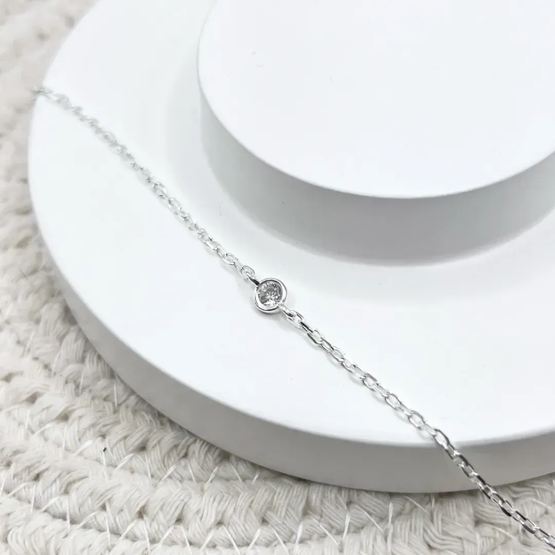 PULSEIRA PRATA925 INFANTIL COM PONTO DE LUZ
