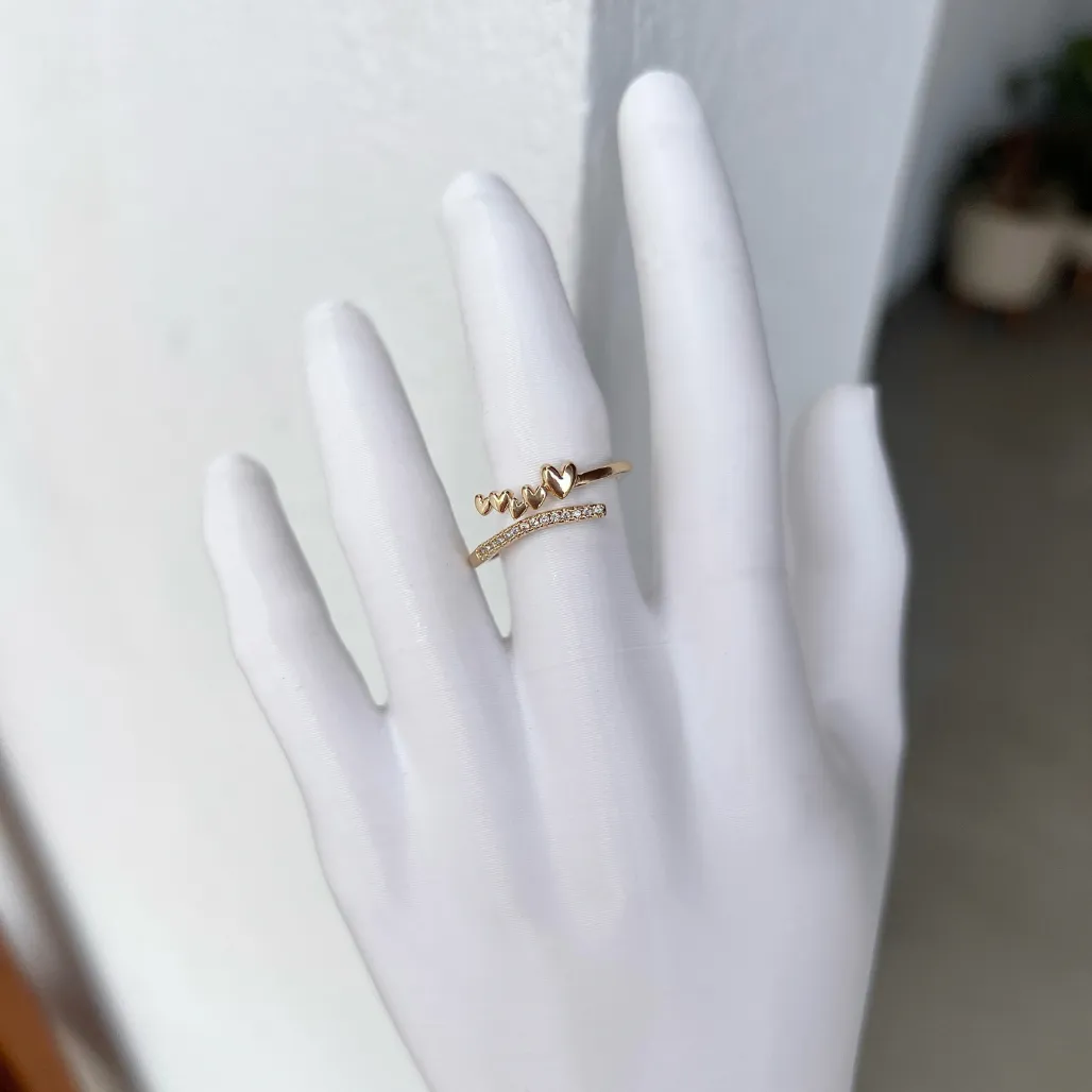 ANEL AJUSTÁVEL CORAÇÕES E MICRO ZIRCONIA