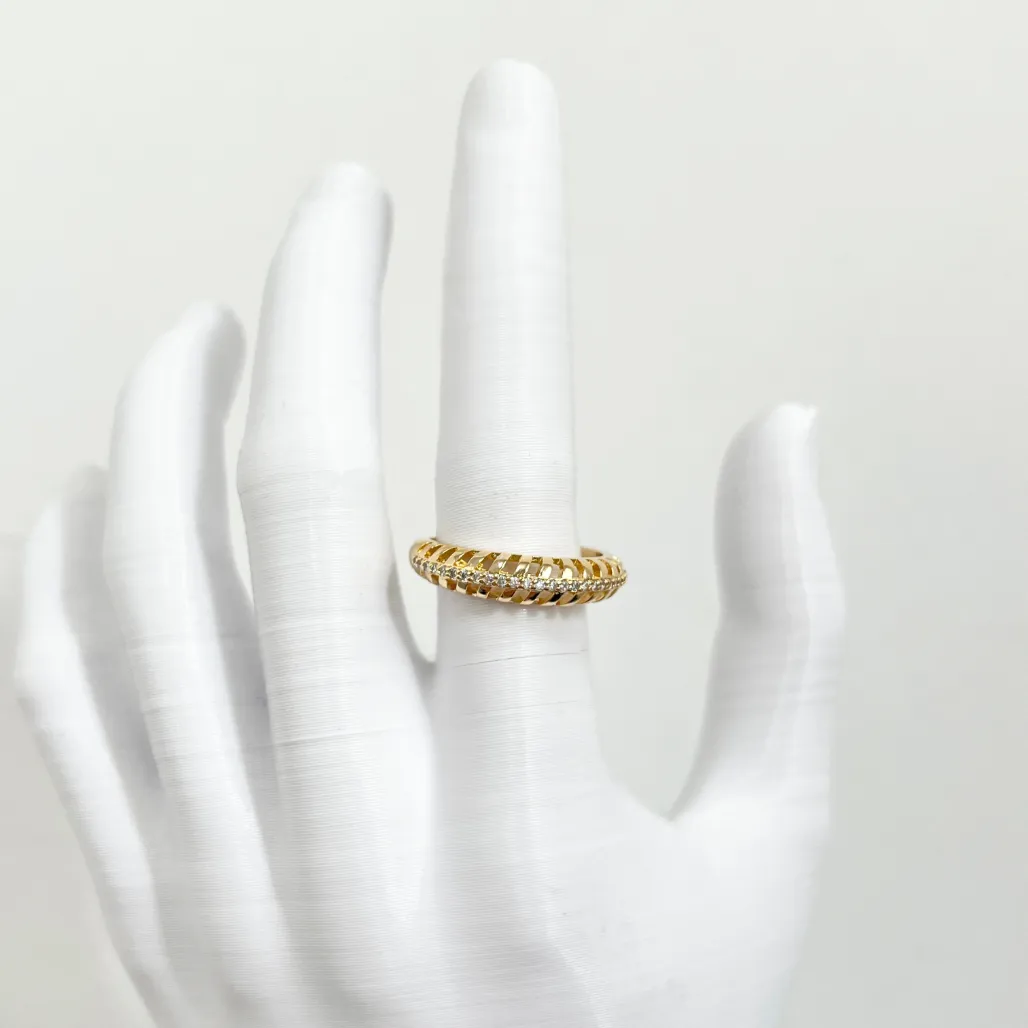 ANEL VAZADO COM  MICRO ZIRCONIAS