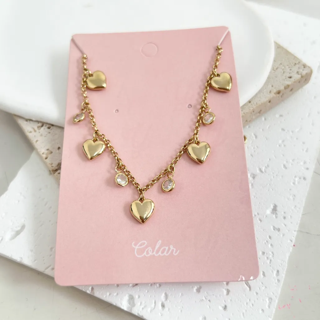COLAR CHOKER CORAÇÃO ABS E TIFFANY