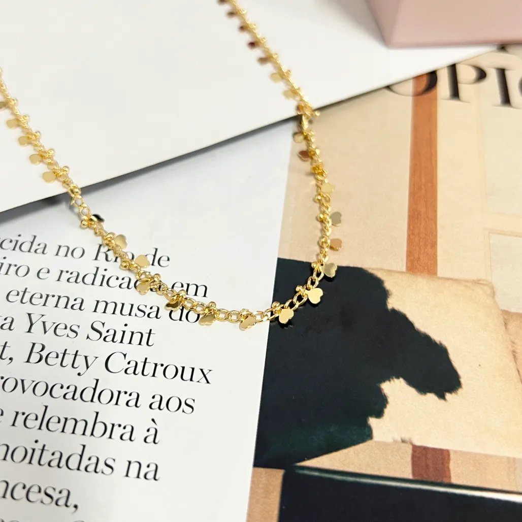 COLAR CHOKER MINI CORAÇÕES 45CM