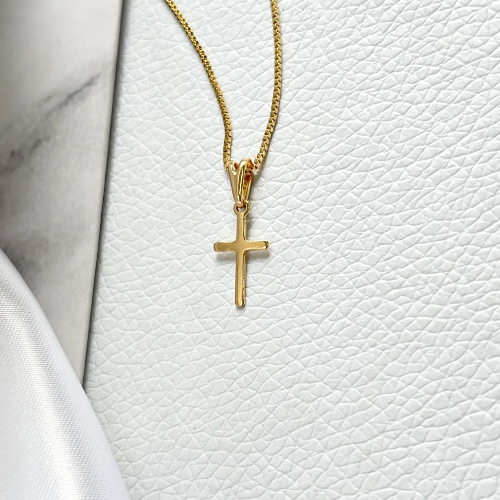 COLAR COM PINGENTE DE CRUZ 1,2CM