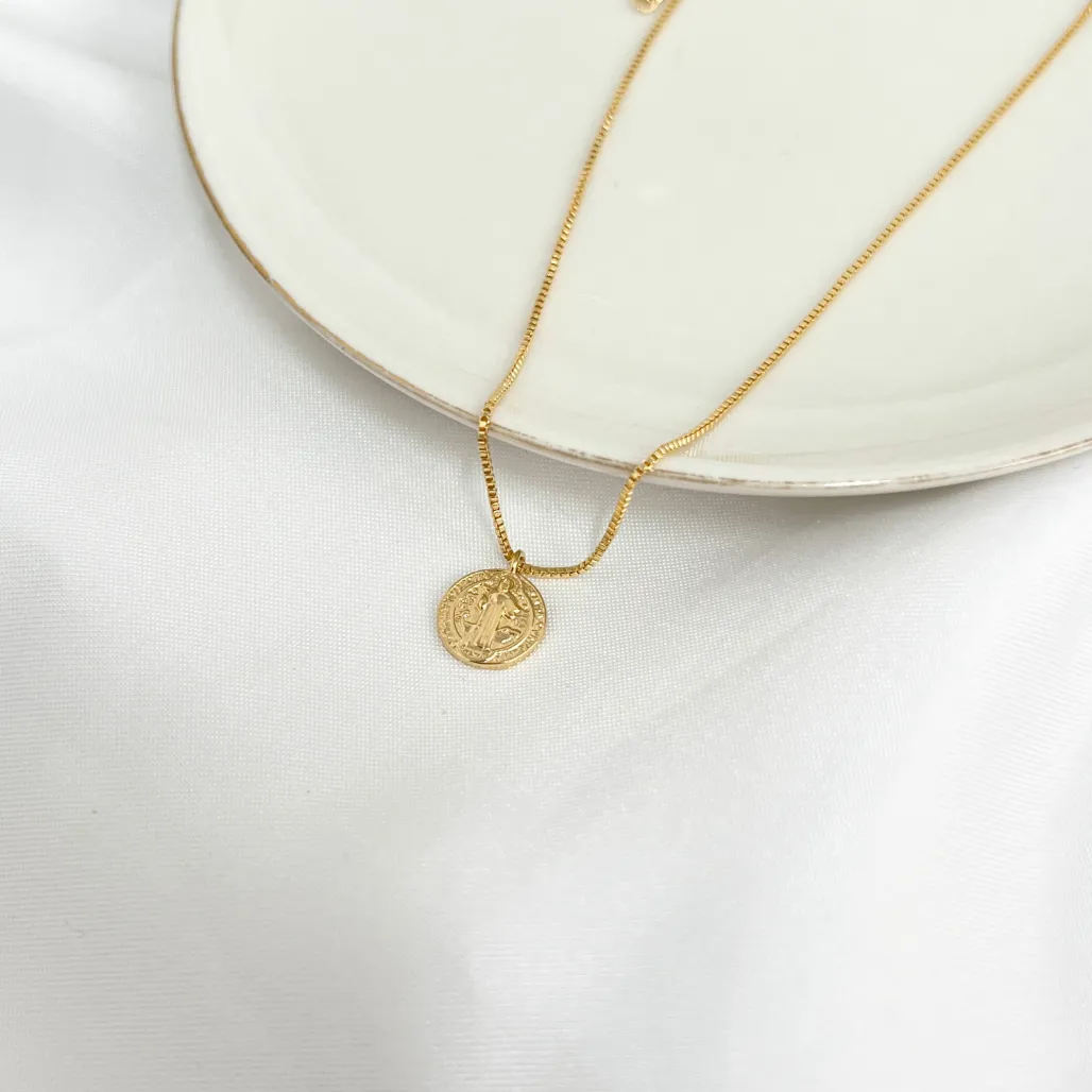COLAR MINI MEDALHA SÃO BENTO 1CM