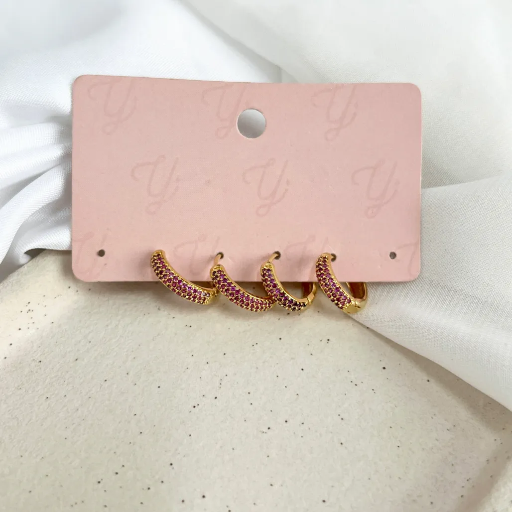 DUPLA ARGOLA ARTICULADA MICRO ZIRCONIA PINK