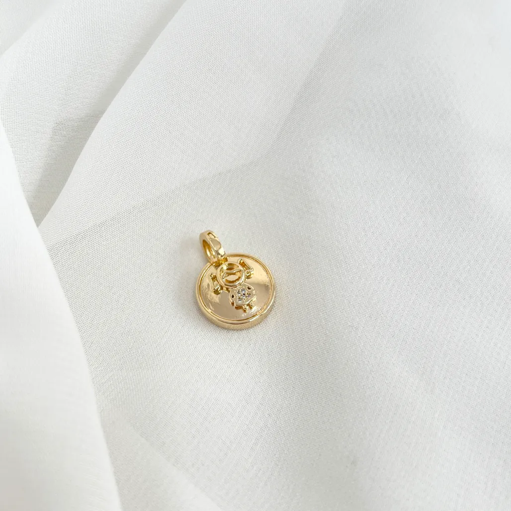 PINGENTE ( CHARMS) MINI MEDALHA REDONDA - MENINA