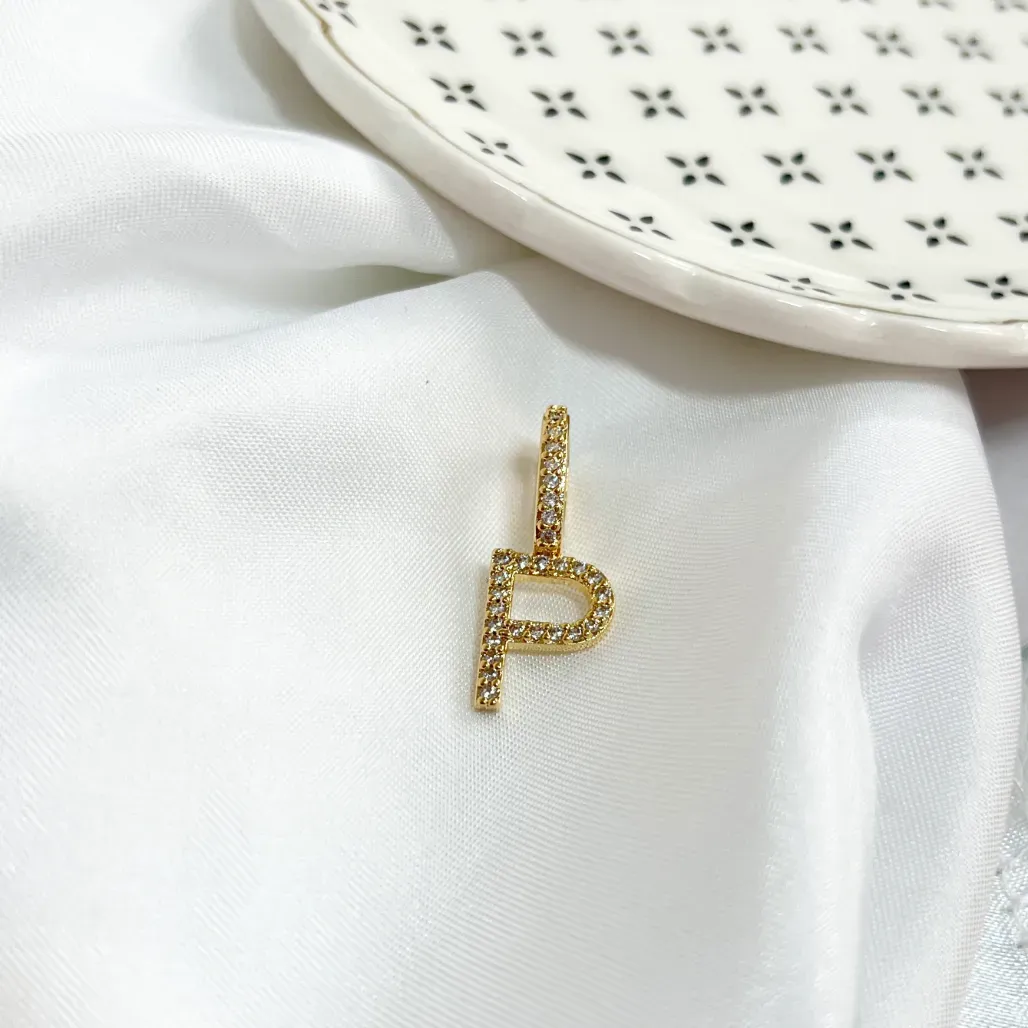 PINGENTE LETRA CRAVEJADA 1,5CM - P