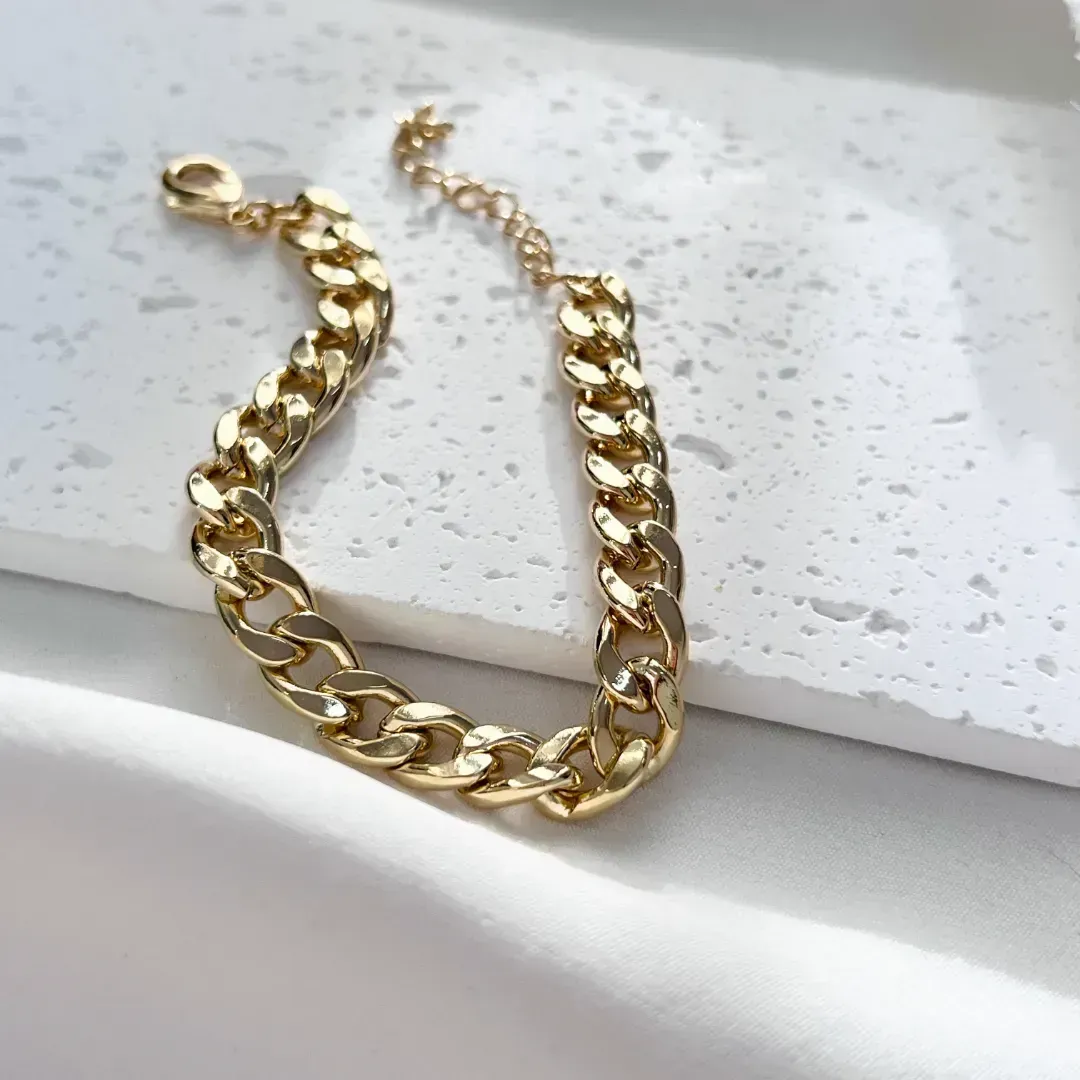 PULSEIRA ELO GRUMET FEMININA 8MM COM EXTENSOR