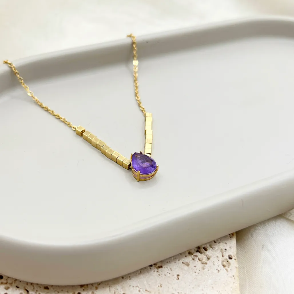 COLAR GOTA LAVANDA FUSION COM CANUTILHOS