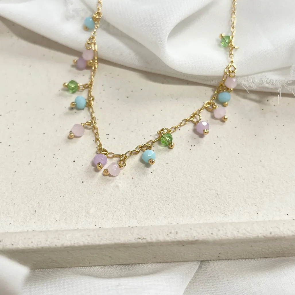 COLAR CHOKER CRISTAIS 40CM