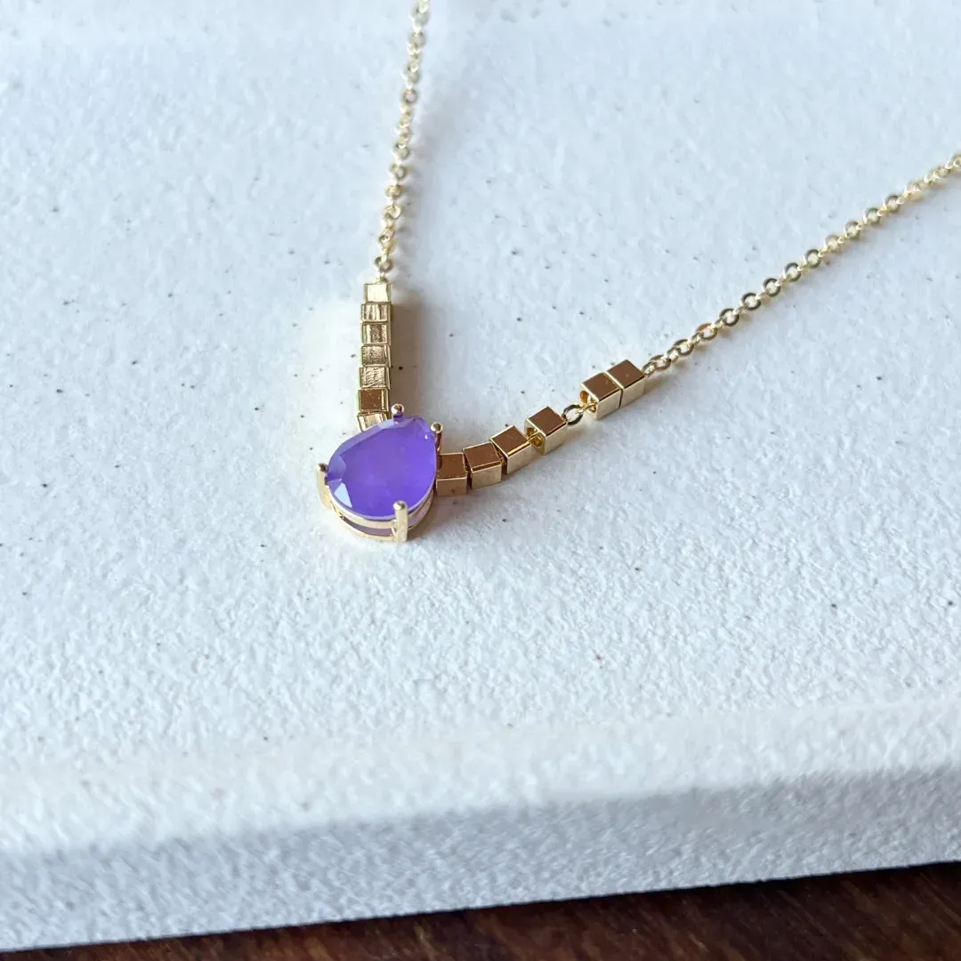 COLAR GOTA LAVANDA FUSION COM CANUTILHOS