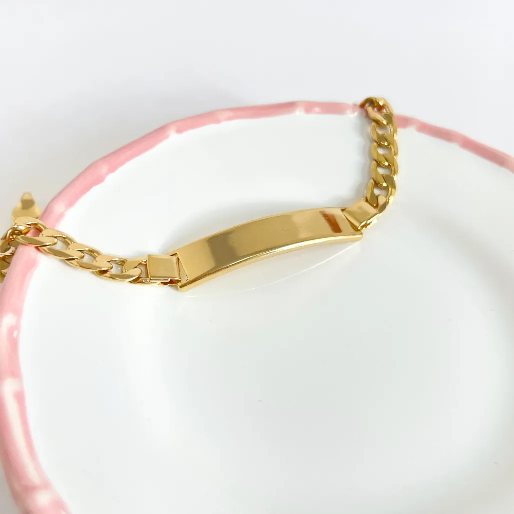 PULSEIRA ELO GRUMET COM PLACA PARA GRAVAÇÃO
