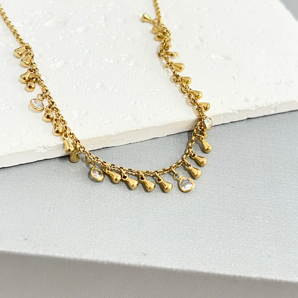 COLAR CHOKER GOTA MACIÇA E PONTO DE LUZ