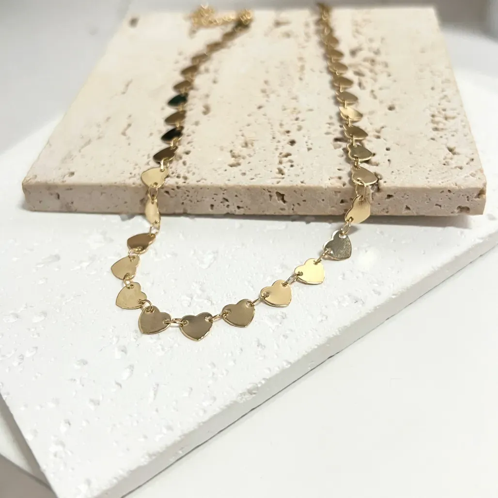 COLAR CHOKER CHAPA CORAÇÃO 45CM