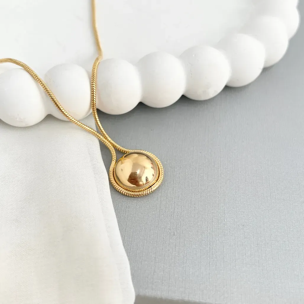 COLAR CHOKER RABO DE RATO COM MEIA ESFERA