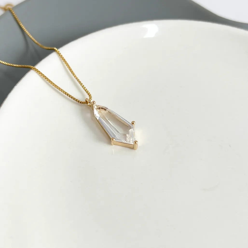 COLAR PEDRA EM ZIRCONIA 2CM