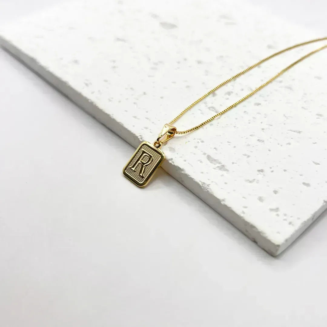 COLAR PINGENTE MINI 1X1 MEDALHA DE LETRA - R