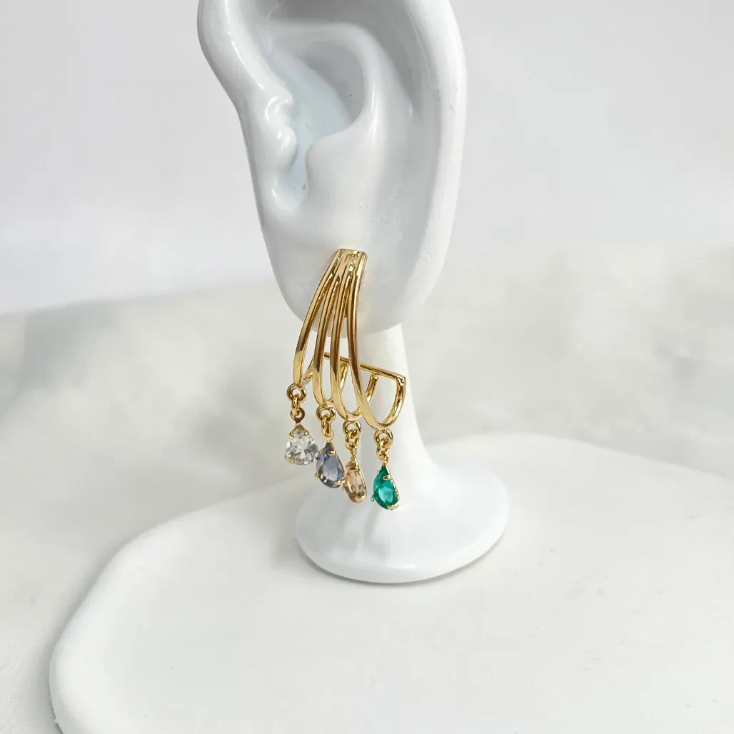 BRINCO EAR HOOK GOTAS COLORS