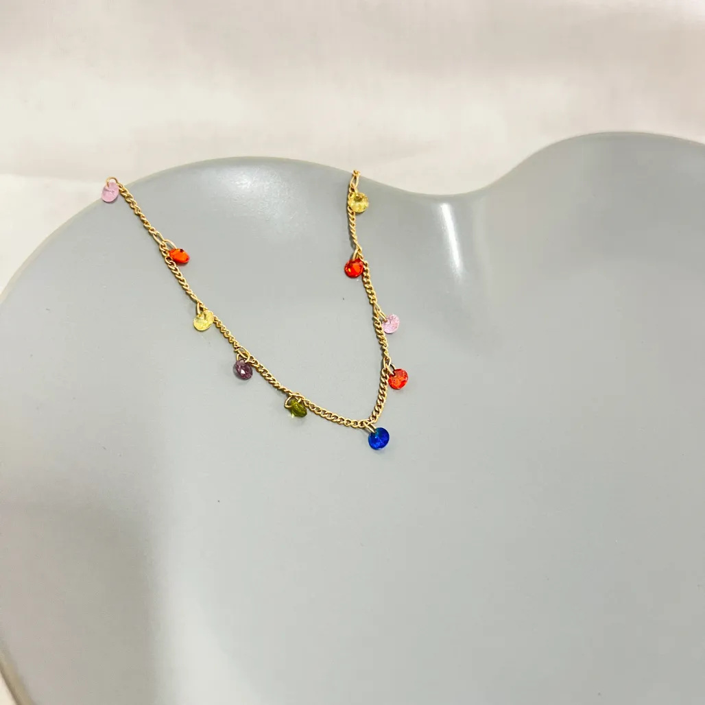 COLAR CHOKER PEDRINHAS COLORIDAS
