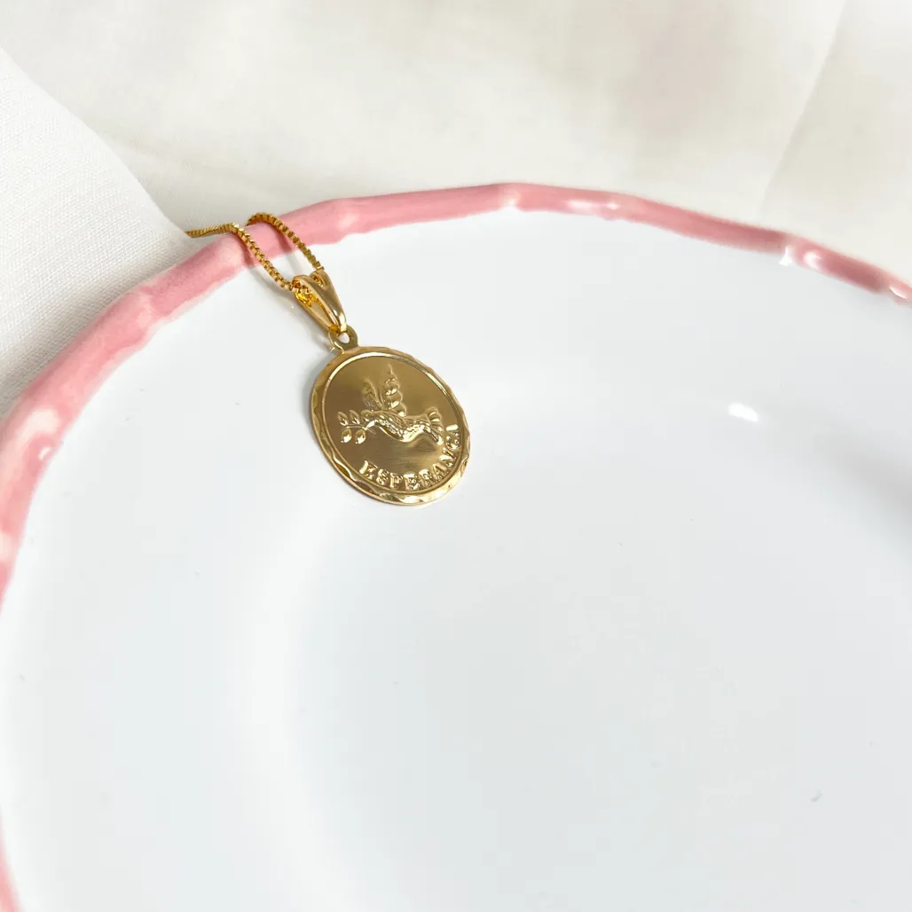 COLAR MEDALHA ESPÍRITO SANTO/ESPERANÇA