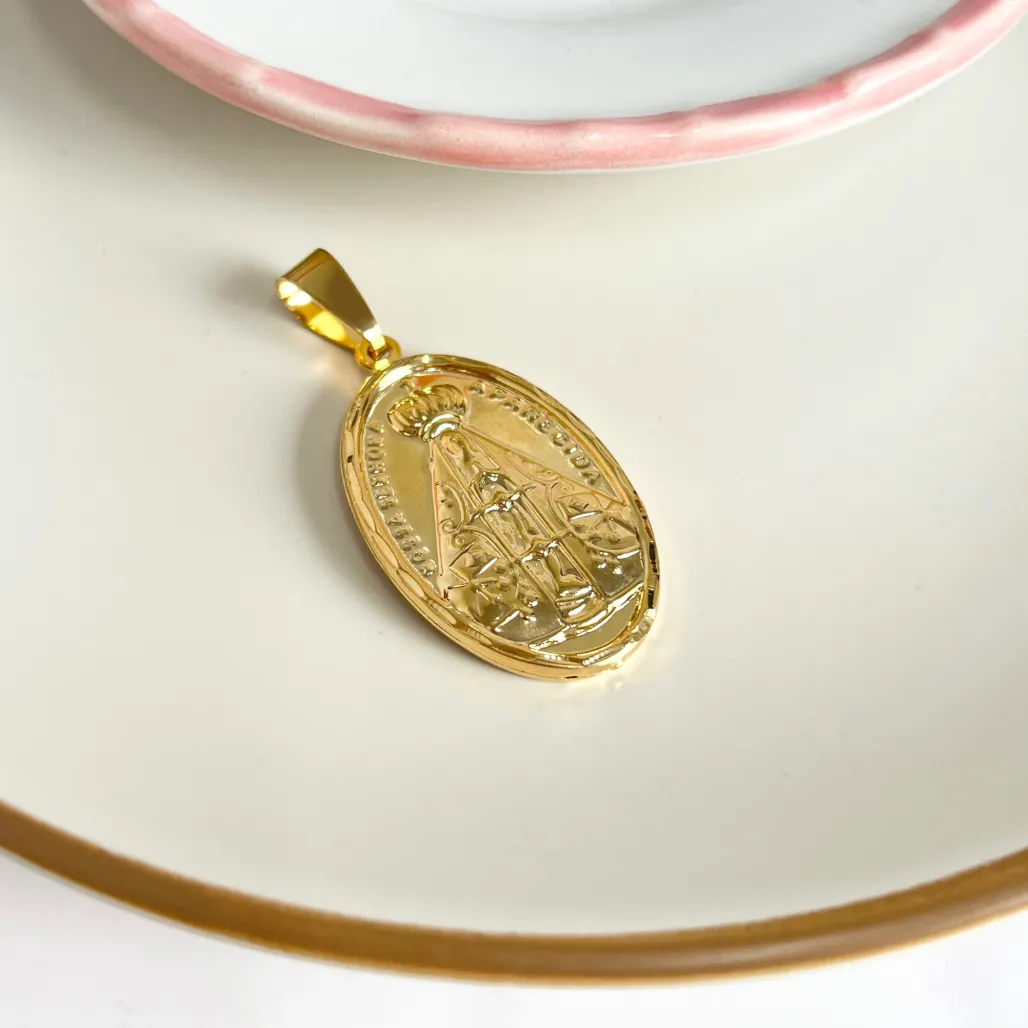 MEDALHA OVAL NOSSA DE APARECIDA (PREGA PER ME)