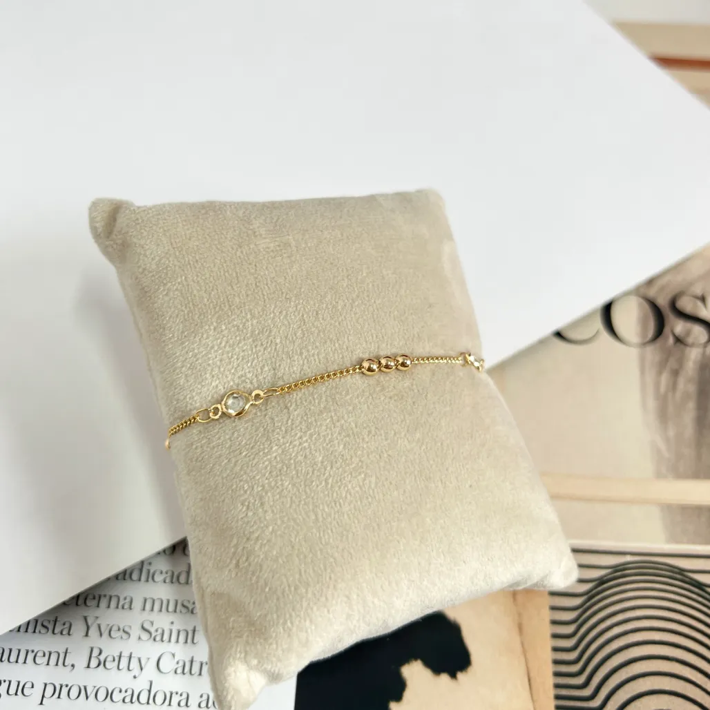 PULSEIRA BOLINHAS E PEDRAS TIFFANY CRISTAL