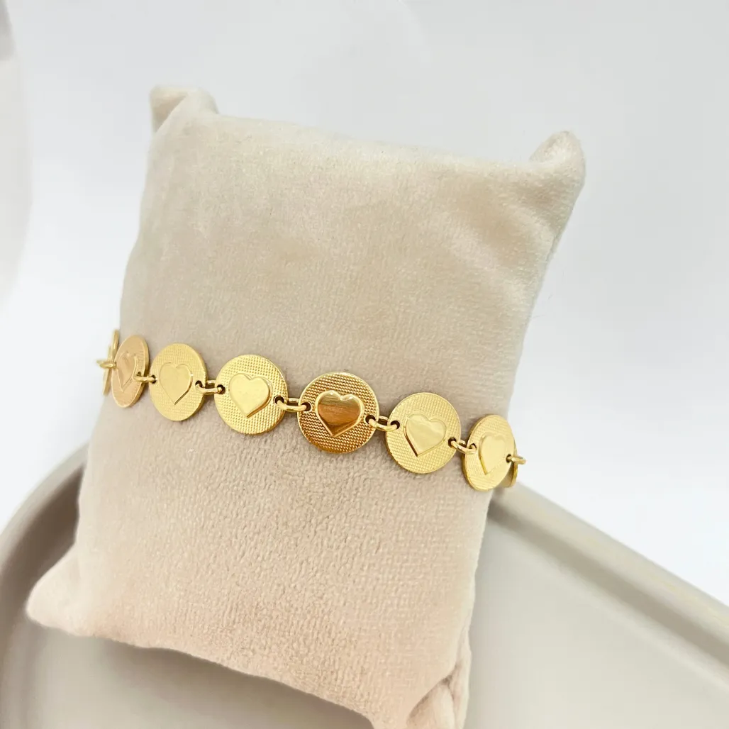 PULSEIRA MEDALHAS CORAÇÕES