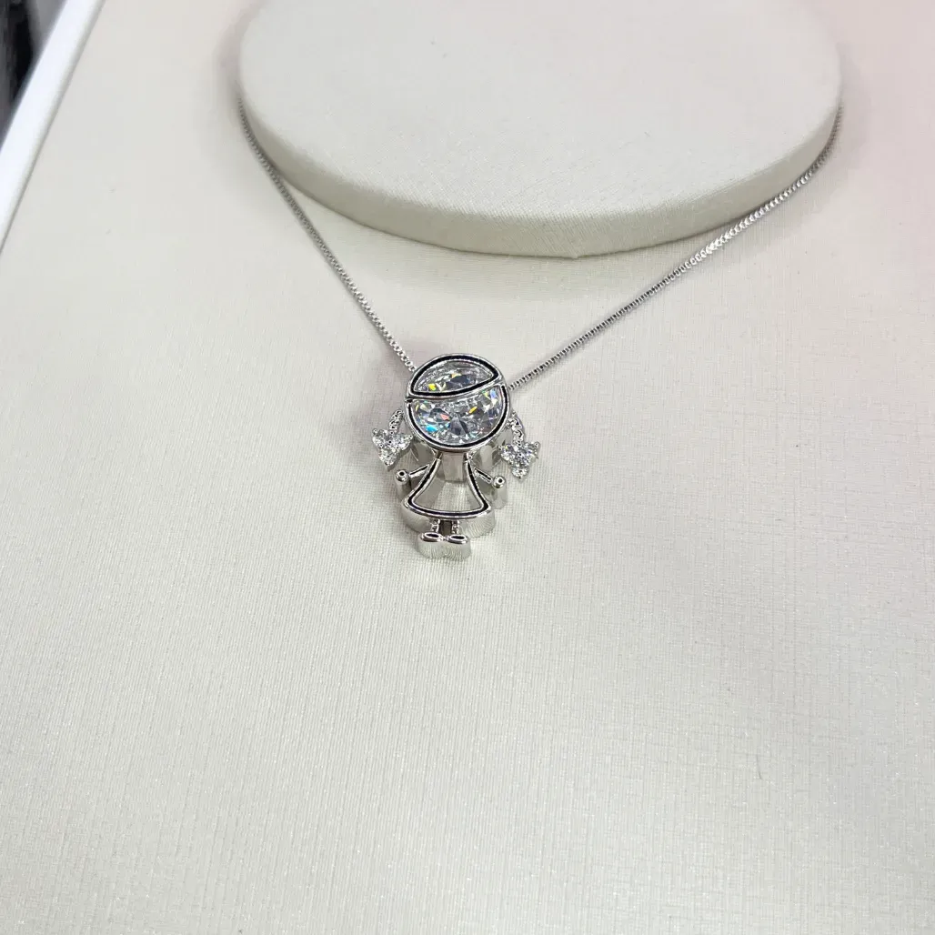 COLAR MENINA CABEÇA DE ZIRCONIA