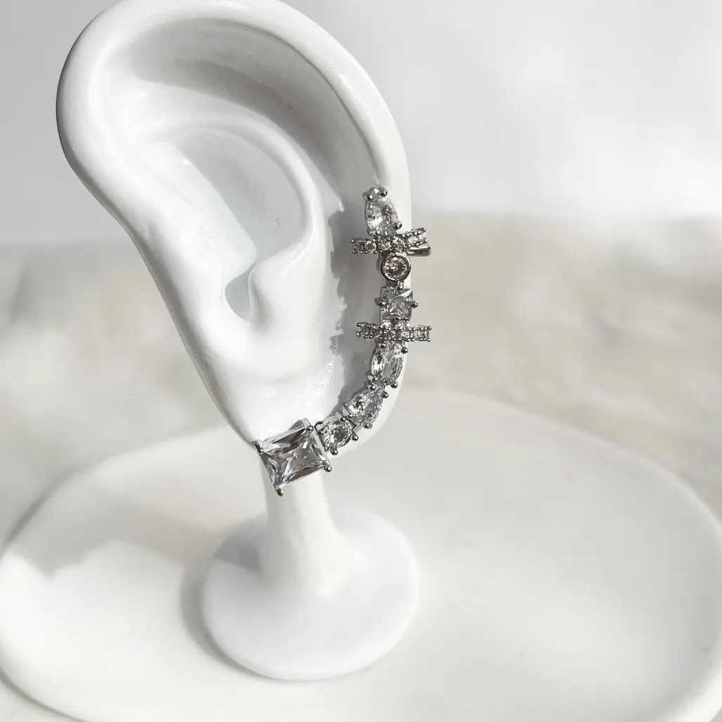 BRINCO EAR CUFF LUXO CRISTAL
