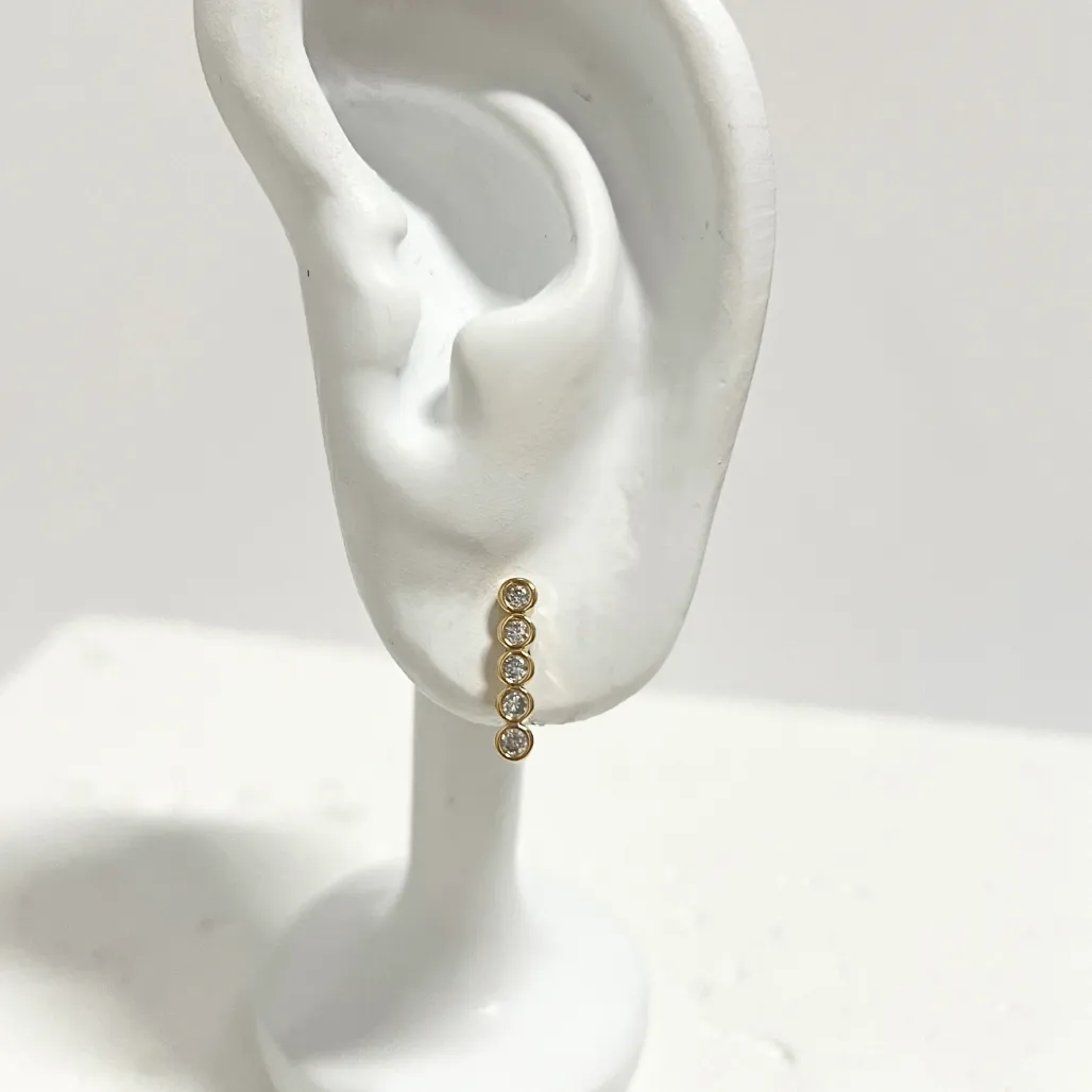 BRINCO PALITO 5 PEDRAS DE ZIRCONIA