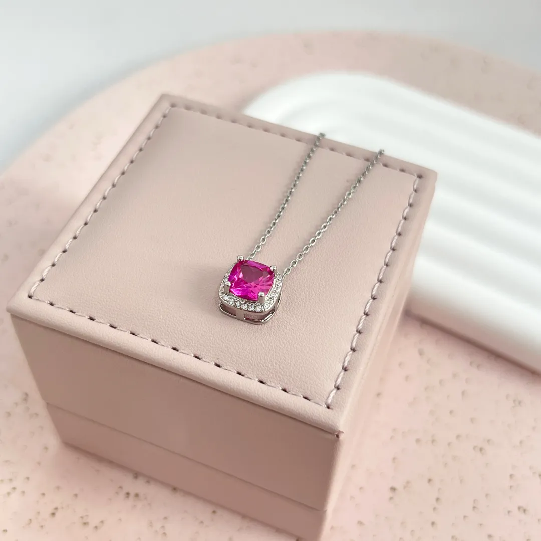 COLAR PRINCESA PEDRA PINK