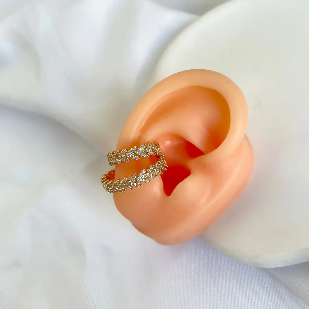 PIERCING DUPLO SETAS COM MICRO ZIRCONIAS