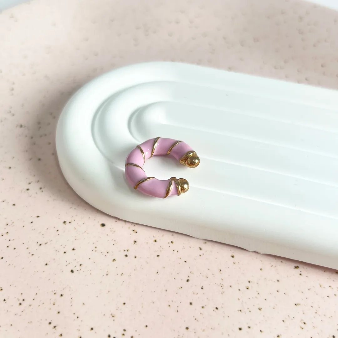 PIERCING TUBO RESINADO - LILÁS COM LISTRAS