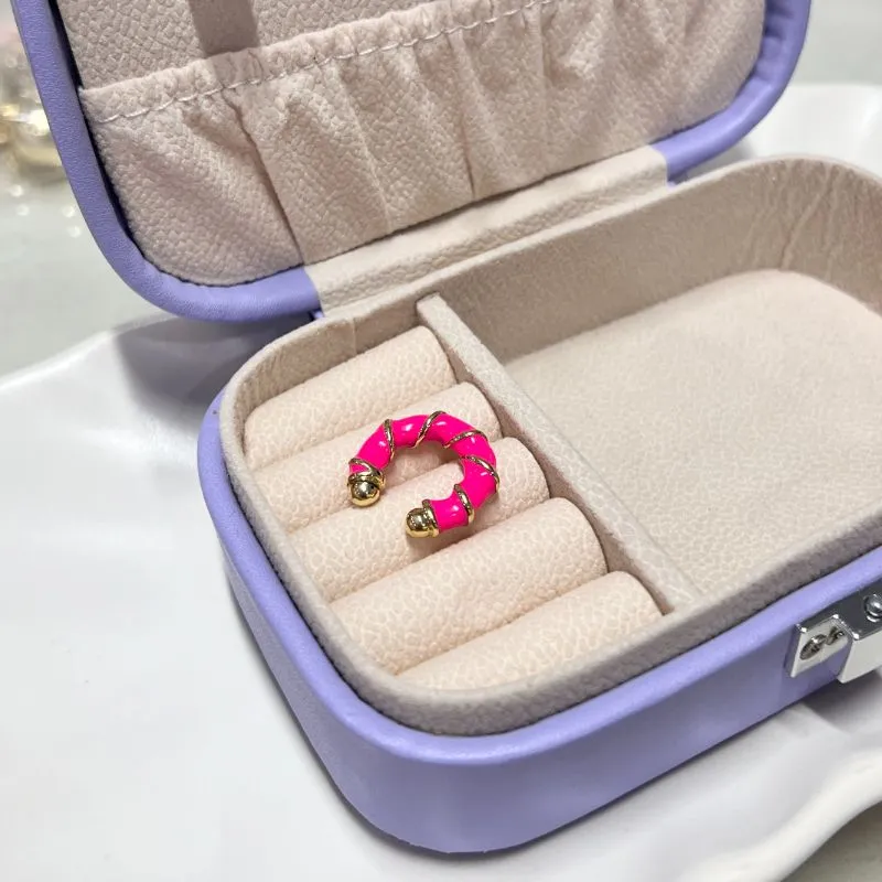 PIERCING TUBO RESINADO - PINK COM LISTRAS