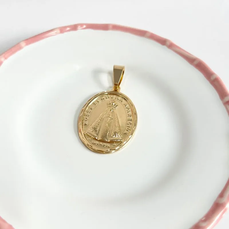 PINGENTE MEDALHA OVAL NOSSA SENHORA DE APARECIDA