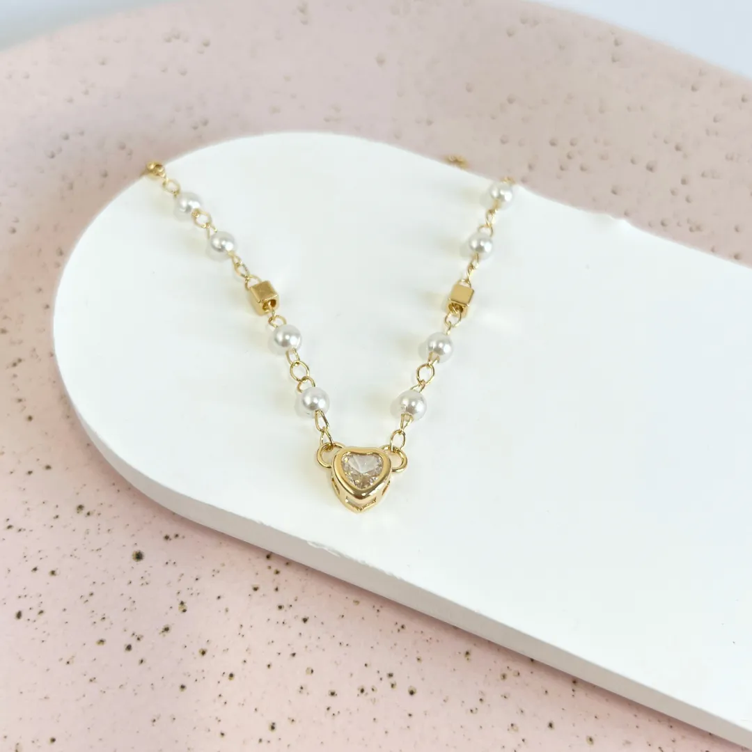 PULSEIRA CORAÇÃO COM PÉROLAS