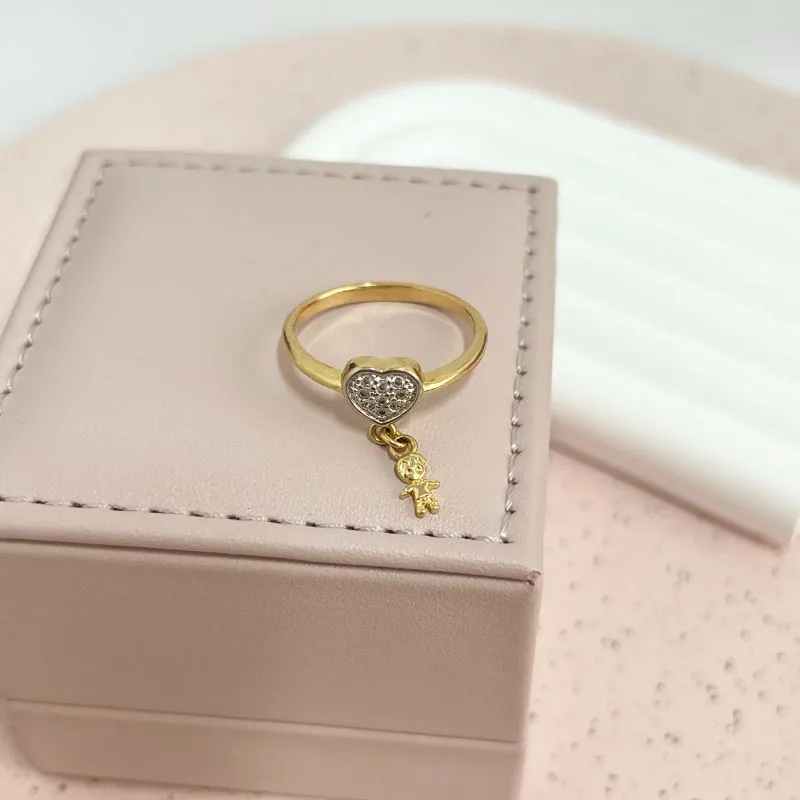 ANEL CORAÇÃO MICRO ZIRCONIA 1 MENINO ANEL CORAÇÃO MICRO ZIRCONIA 1 MENINO