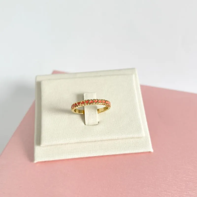 ANEL RESINADO CORAÇÕES LARANJA ANEL RESINADO CORAÇÕES LARANJA