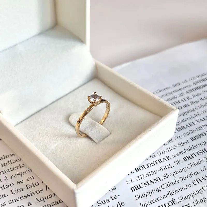 ANEL SOLITÁRIO PEDRA 4MM ANEL SOLITÁRIO PEDRA 4MM