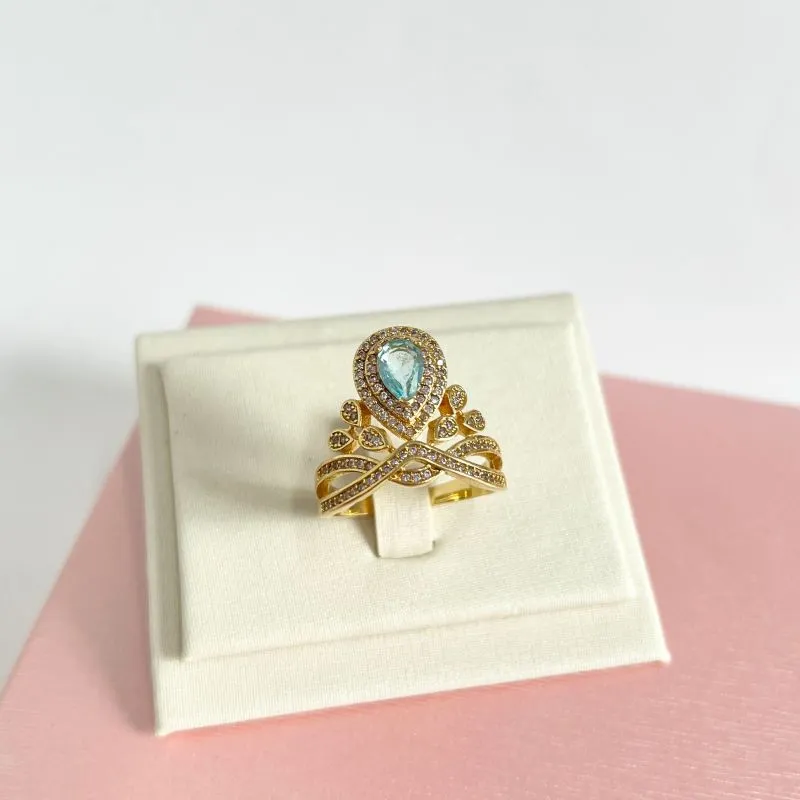 ANEL ZIRCONIAS AZUL ACQUA
