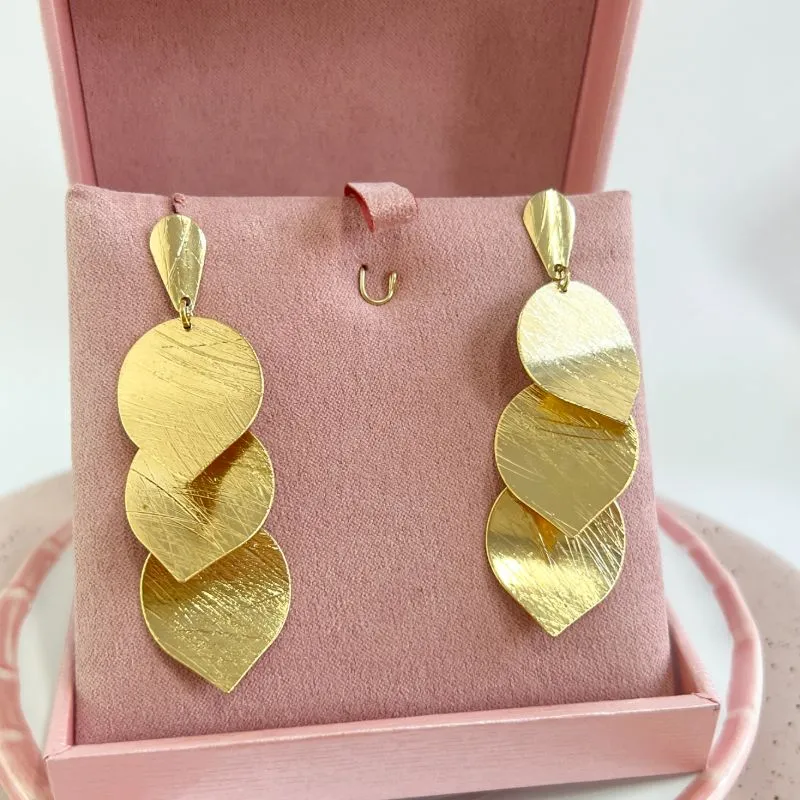 BRINCO 3 CHAPAS GOTA DE PONTA CABEÇA BRINCO 3 CHAPAS GOTA DE PONTA CABEÇA