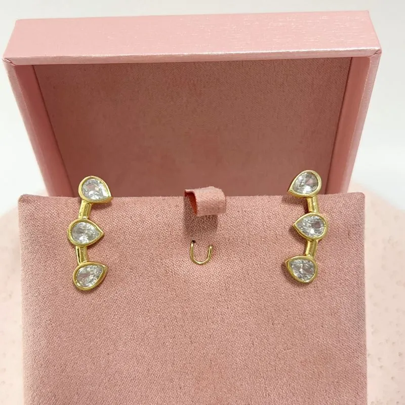 BRINCO EAR CUFF GOTAS CRISTAL