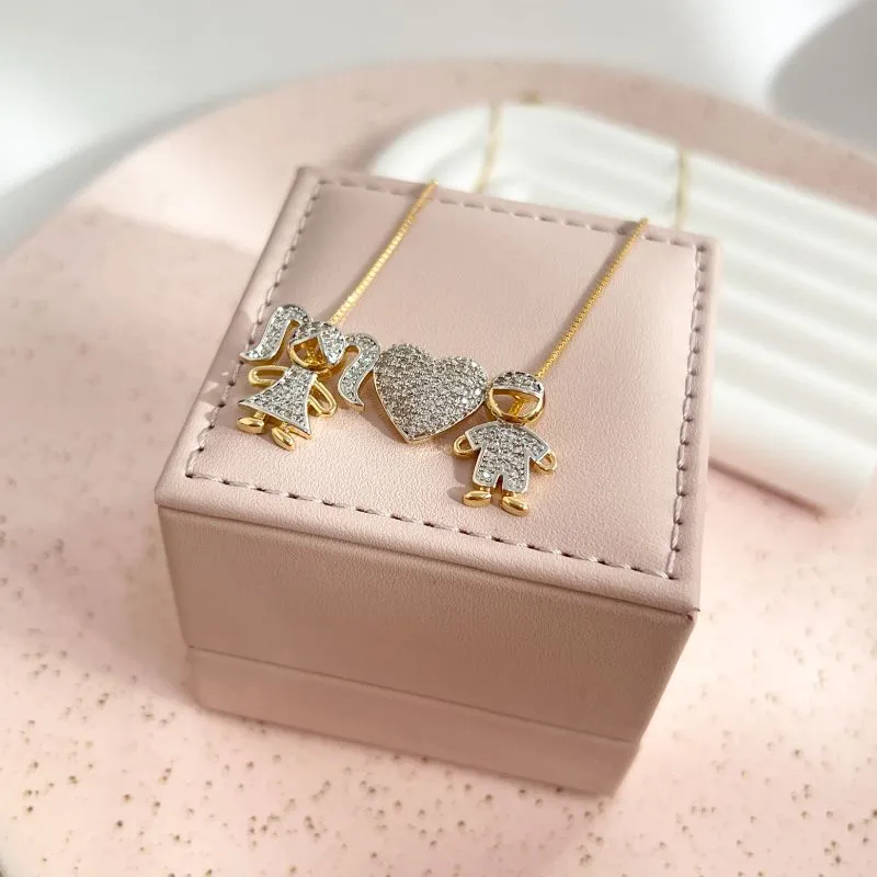 COLAR CASAL  E CORAÇÃO CRAVEJADOS COLAR CASAL  E CORAÇÃO CRAVEJADOS