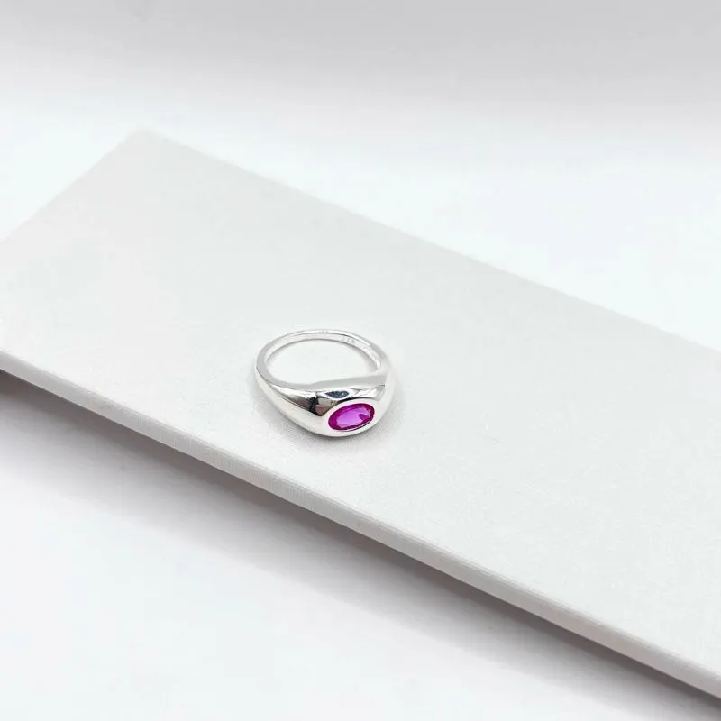 ANEL PRATA925 PEDRA OVAL PINK ANEL PRATA925 PEDRA OVAL PINK