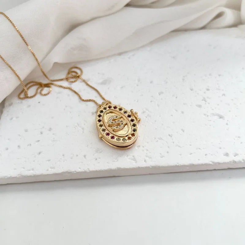 COLAR RELICÁRIO LETRA COLORIDO - S COLAR RELICÁRIO LETRA COLORIDO - S