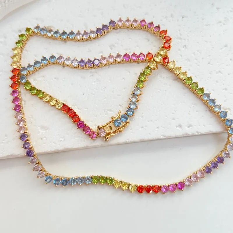 COLAR RIVIERA 3 PONTOS FECHO JOIA - COLORIDA COLAR RIVIERA 3 PONTOS FECHO JOIA - COLORIDA