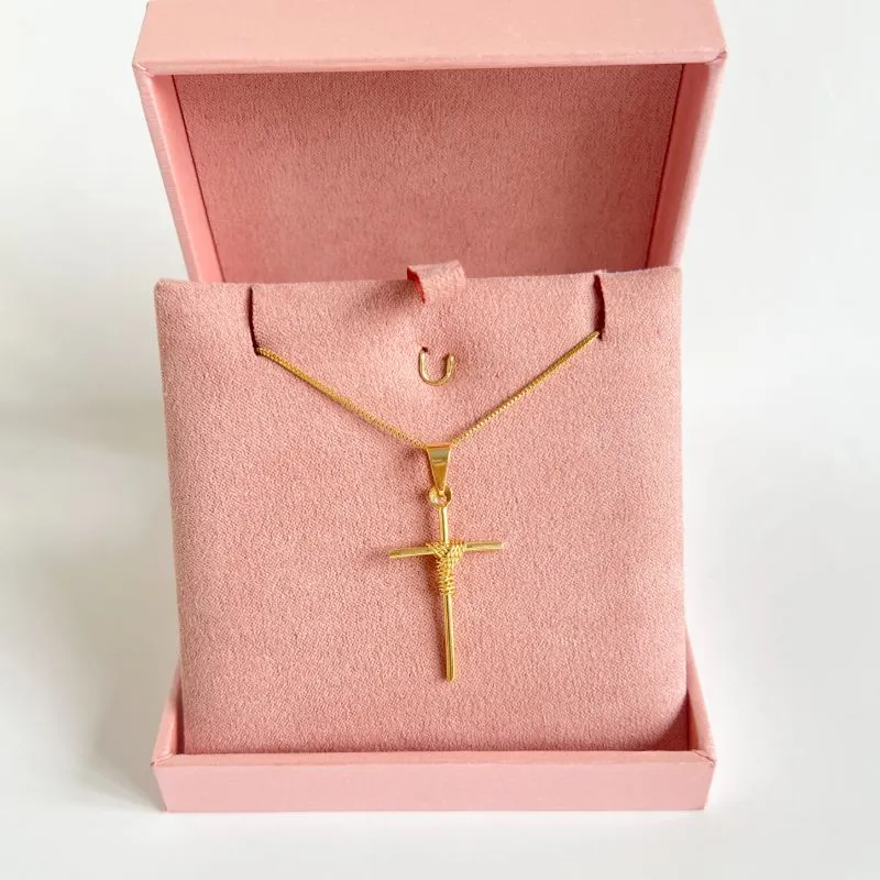COLAR VENEZIANA COM PINGENTE CRUZ 70CM